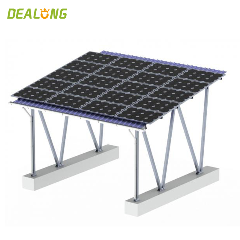Struktur Pemasangan Solar Carport PV dengan Rangka Aluminium
