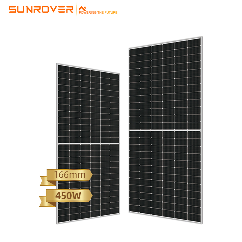 Stok 450w setengah sel panel surya 440w 445w 450w 455w Perc untuk tata surya
