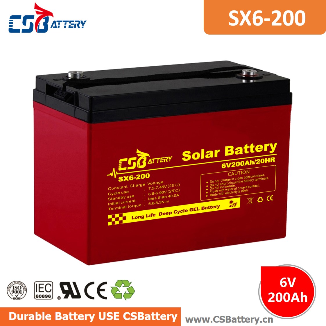 Baterai GEL Deep Cycle SX6-200 6V 200Ah-Ada
