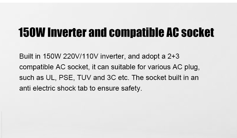 Inverter 150W dan soket AC yang kompatibel