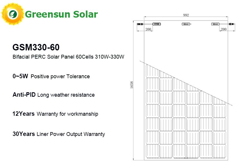 Modul pv PERC bifacial 60 sel