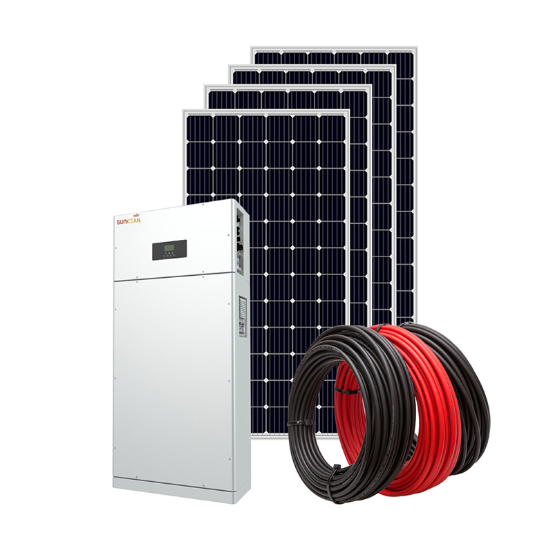 3kw-5kw Single Phase off grid baterai lithium modul panel surya kit sistem energi

