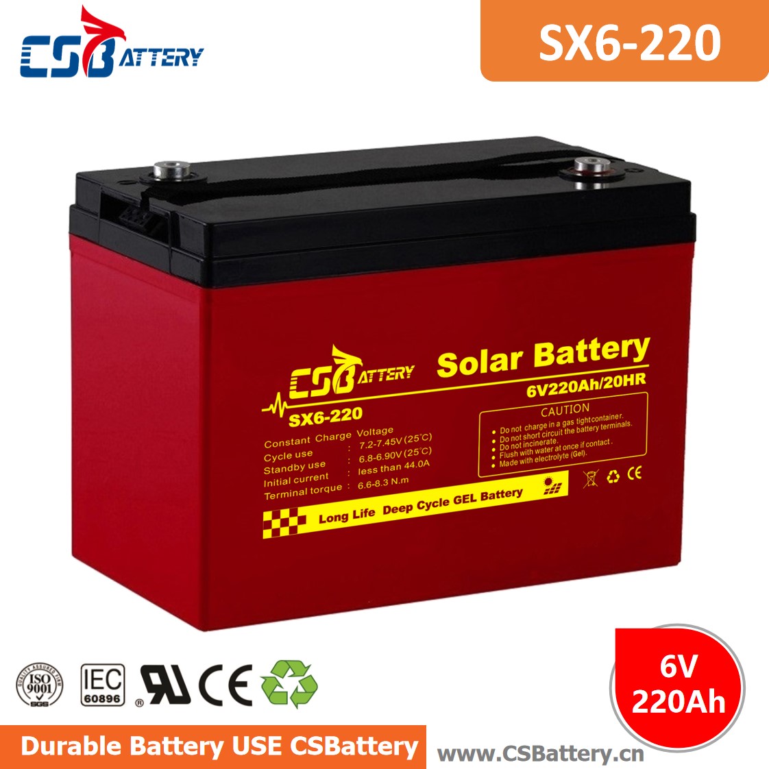 Baterai GEL Deep Cycle SX6-220 6V 220Ah-Ada
