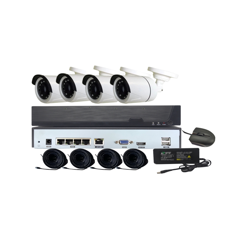 3MP Peluru 4CH CCTV NVR POE kit
