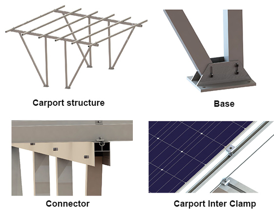 Struktur Carport surya tahan air