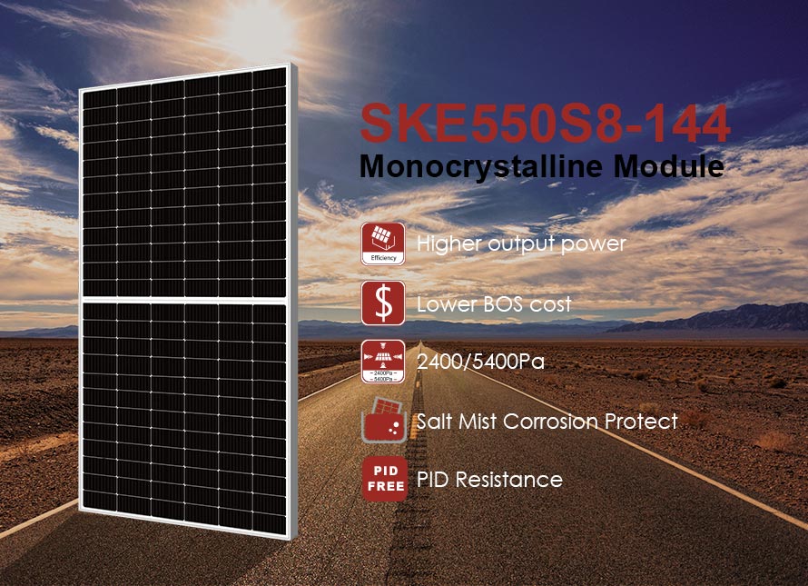 Modul PV setengah sel MBB 182mm 550W