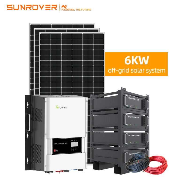 Garansi 25 Tahun 6KW Off Grid Sistem Panel Surya Fotovoltaik
