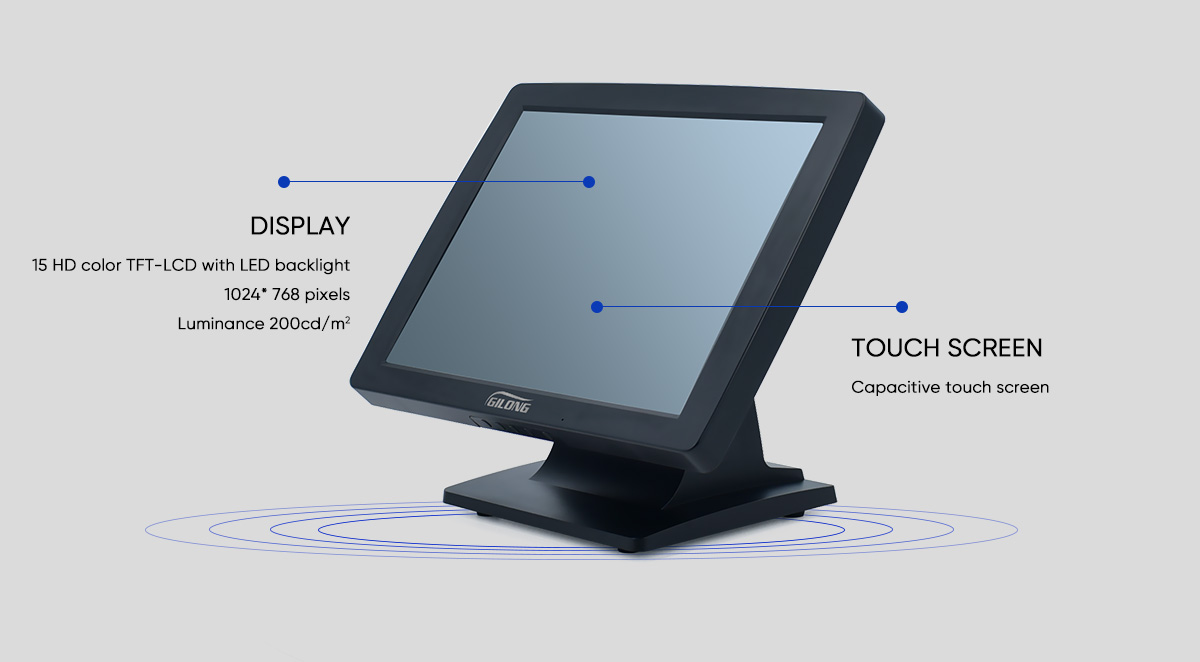 Monitor layar sentuh murah 15"