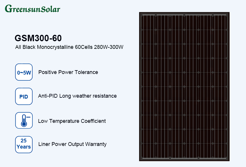 Panel pv surya bingkai hitam