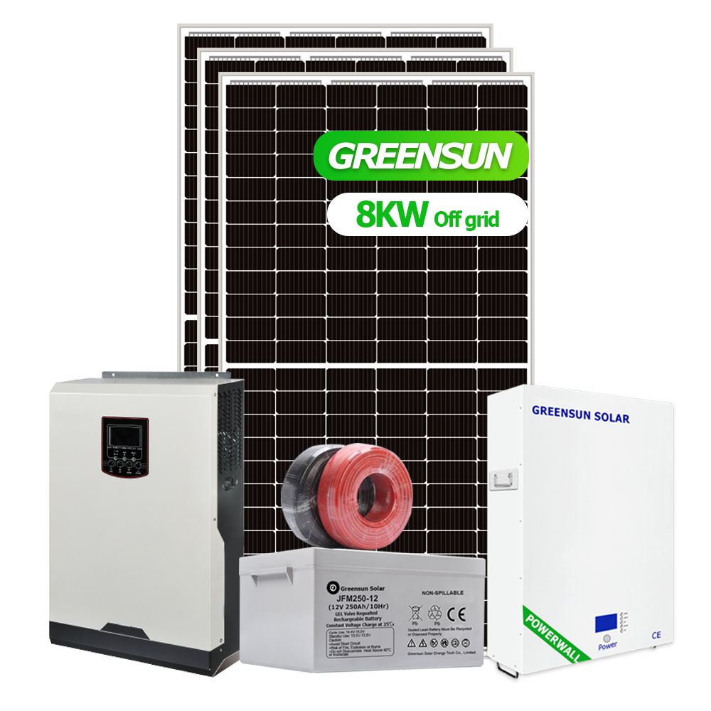 Off Grid 6KW 8KW 10KW Rooftop Home Sistem Energi Surya dengan Cadangan Baterai
