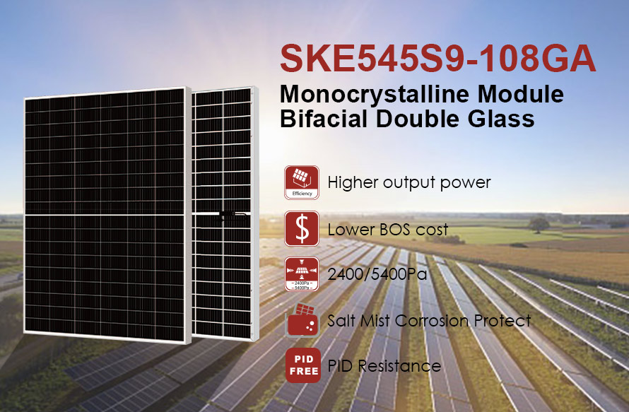 Panel PV bifacial Mono perc 210mm 545W