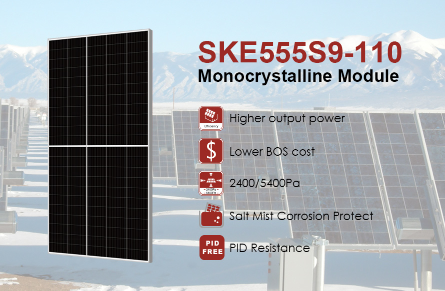 210 Series 555W MBB modul PV setengah potong