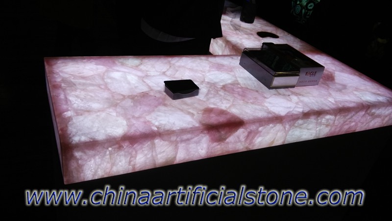 Efek Backlit Countertops Kristal Merah Muda