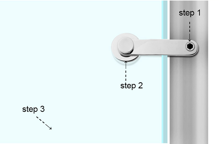 304 316 Kelengkapan Pegangan Kaca-Clamp