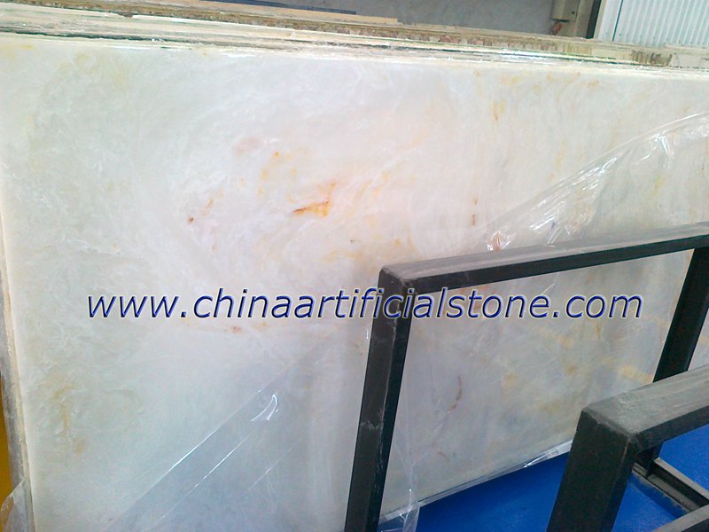 Putih dengan panel Gold Artificial Onyx Faux Slab