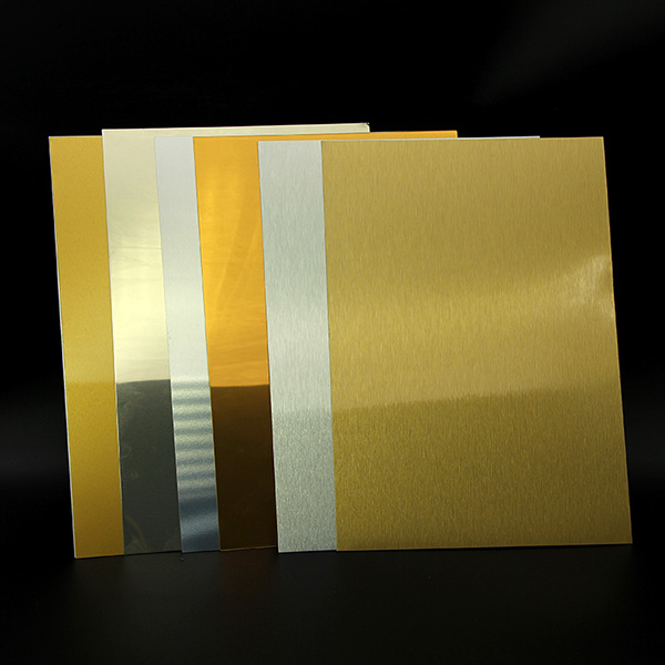 Lembaran Aluminium Sublimasi Emas / Perak yang Disikat
