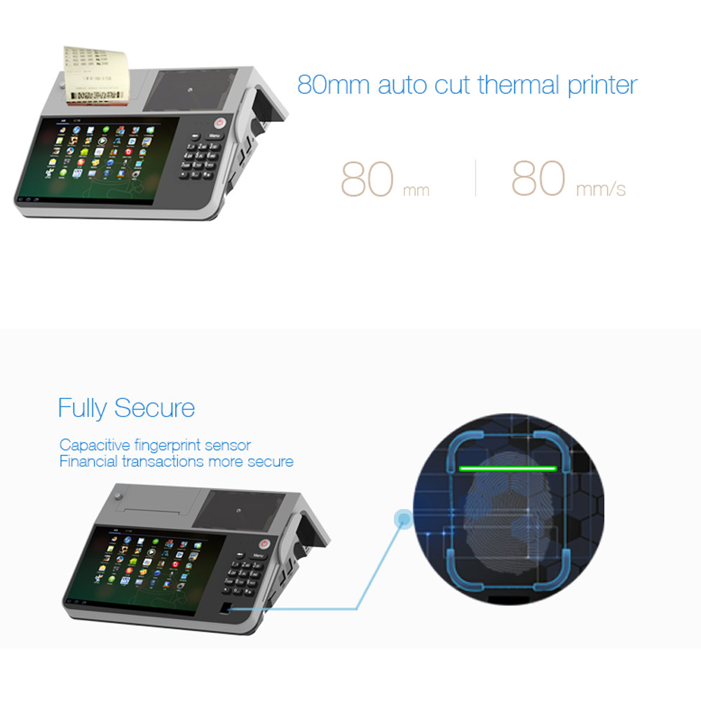 terminal pos android dengan printer 80mm