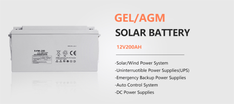 Baterai Surya GEL Siklus Dalam 12V 200Ah