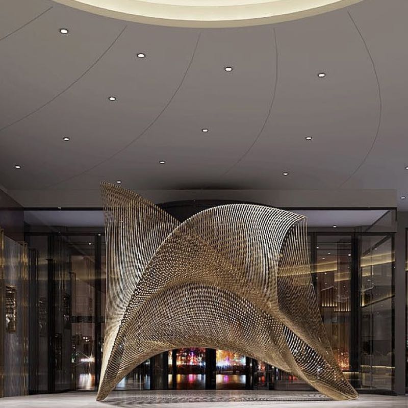 karya seni Dekorasi Hotel stainless steel
