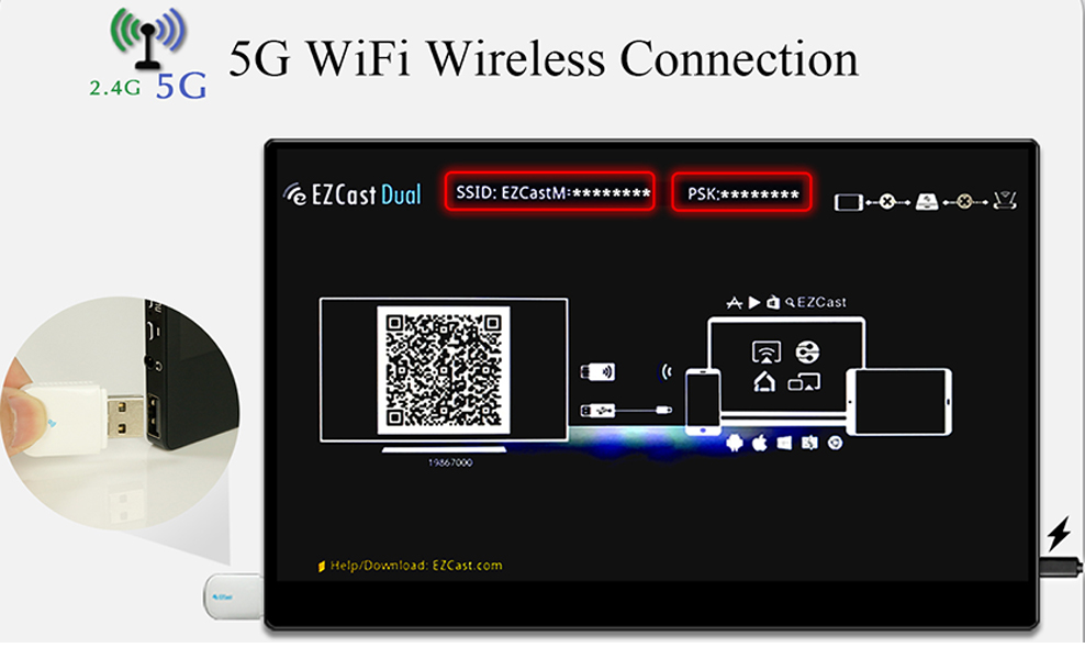 5G wifi nirkabel layar sentuh 16 inci monitor portabel