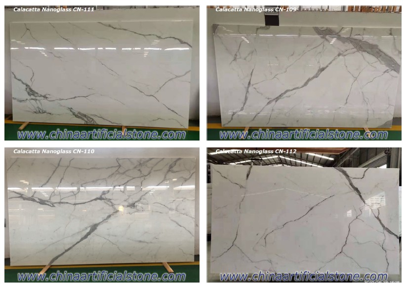 Lembaran Alternatif Nanoglass Calacatta Quartz