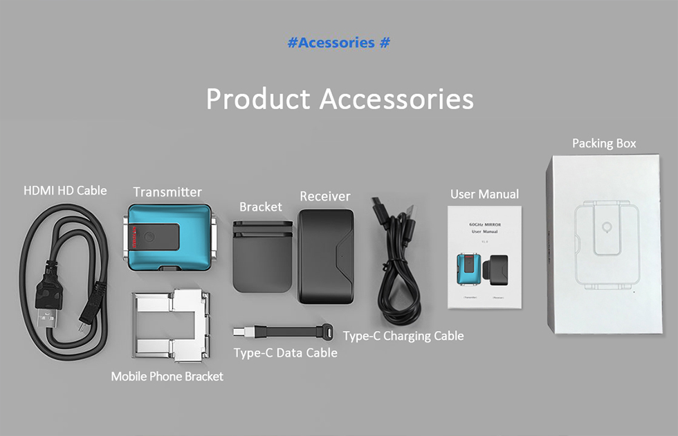 Pemancar cermin HDMI nirkabel WiFi 60GHz