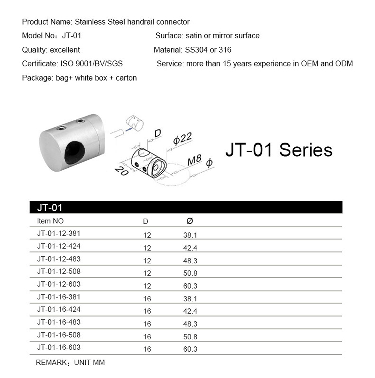 Pemegang palang pagar stainless steel