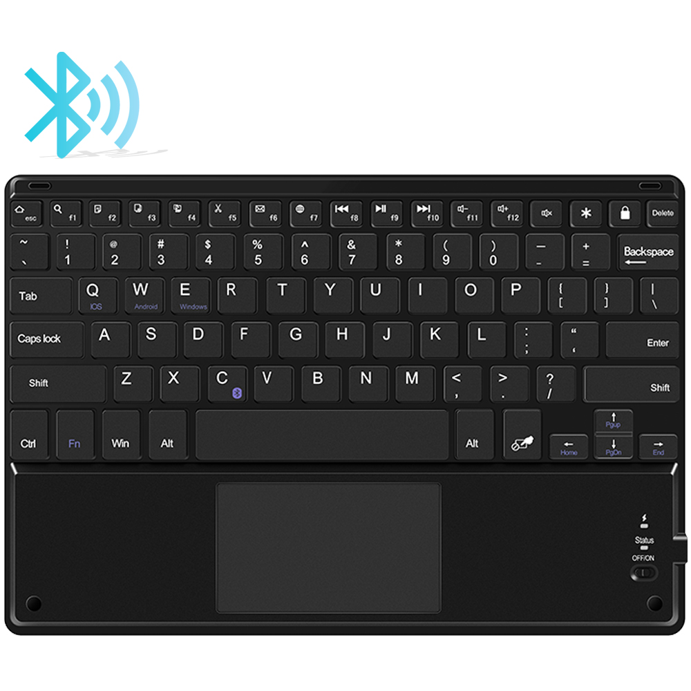 Keyboard Mini Bluetooth 3.0 Nirkabel Fleksibel Dengan Touch-pad
