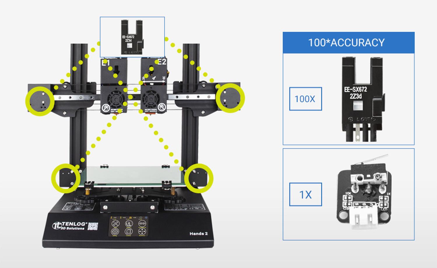 TENLOG Hands 2 DMP 3D Printer Sensor Fotolistrik