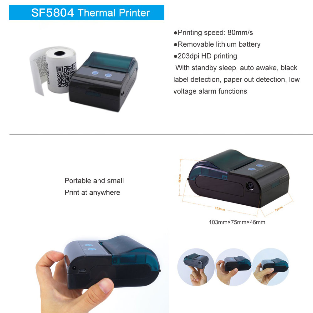 printer kode Qr jarak jauh bluetooth nirkabel