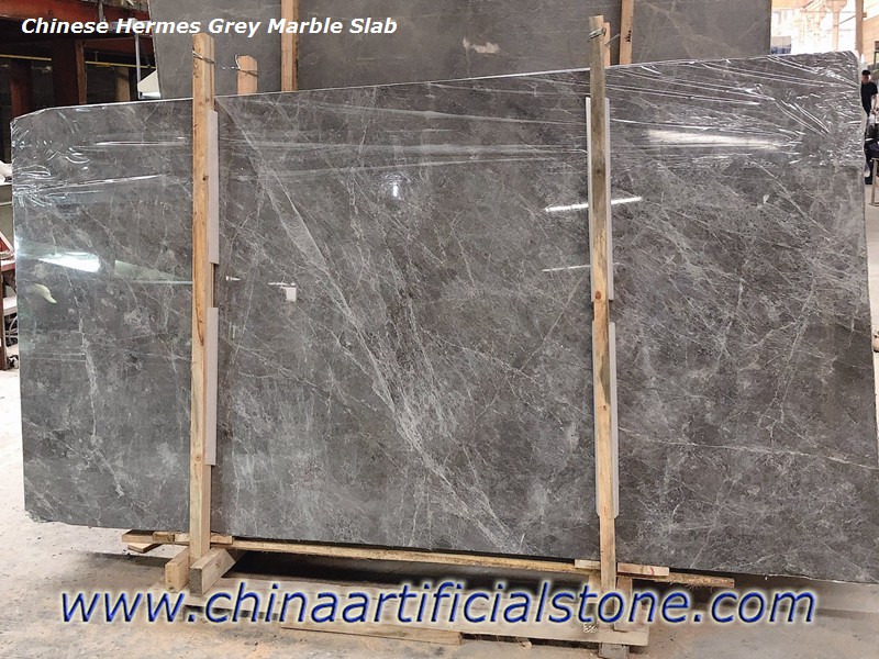 China Grey dengan lempengan Marmer Vena Putih