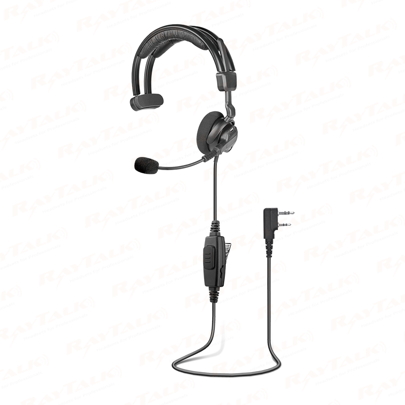 RHS-1519A Radio Medium duty Over-the-head Single Ear Headset dengan Noise cancelling Mic dan PTT
