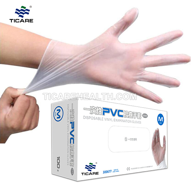 Sarung Tangan Vinyl Keselamatan Putih Pemeriksaan PVC Sekali Pakai