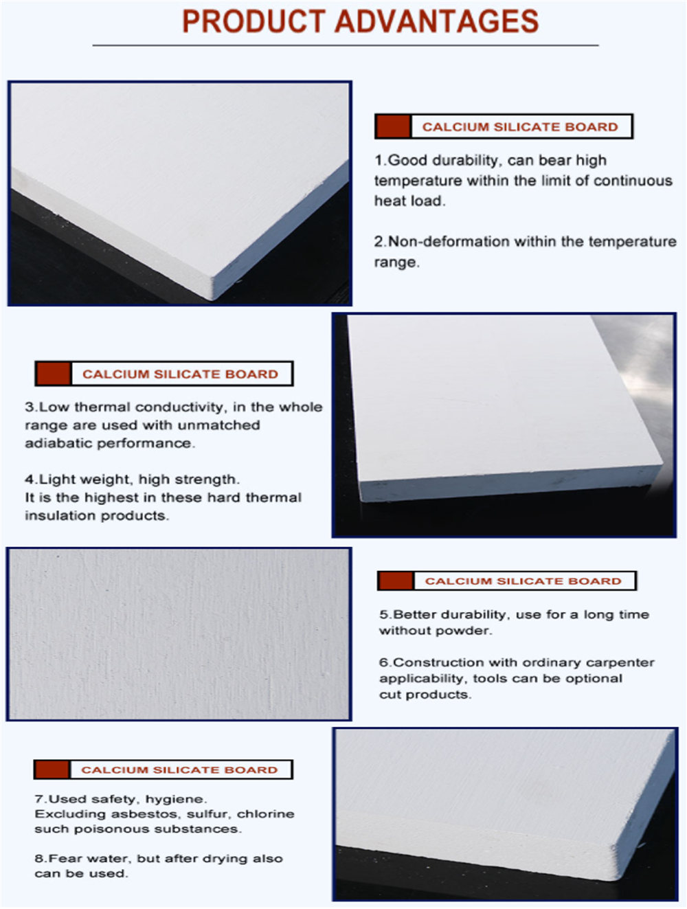 Calcium silicate board