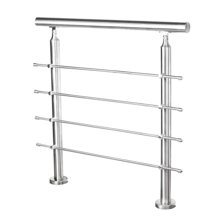 304 Sistem pagar tangga tubular logam stainless steel untuk balcong deck
