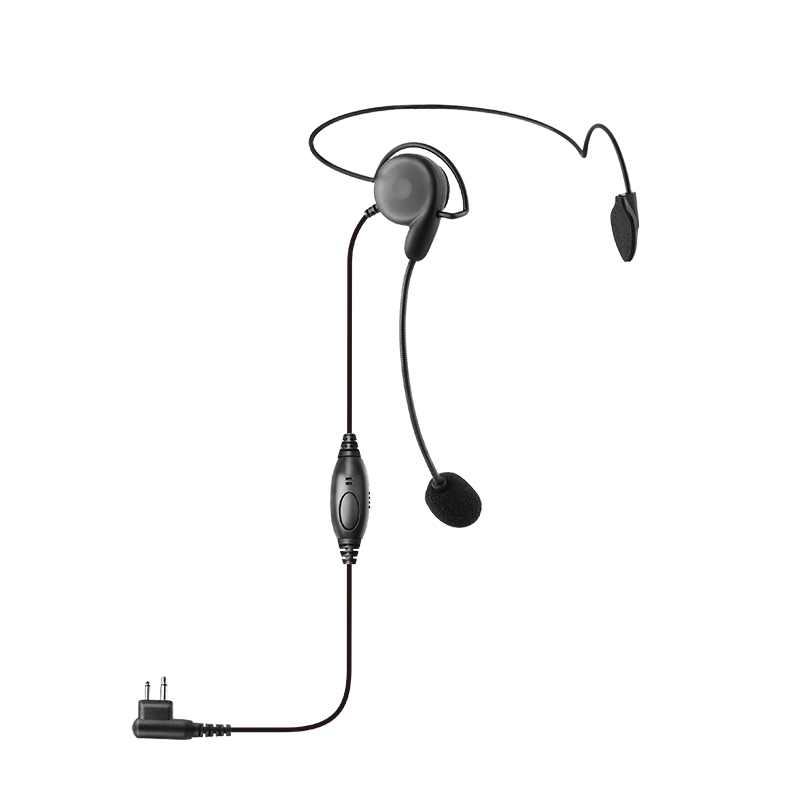 RHS-0128 Headset Di Belakang Kepala yang Ringan dengan Boom Mic dan PTT/VOX Switch untuk walkie talkie
