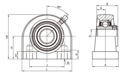 Tapped Base Pillow Block perumahan UCTB210