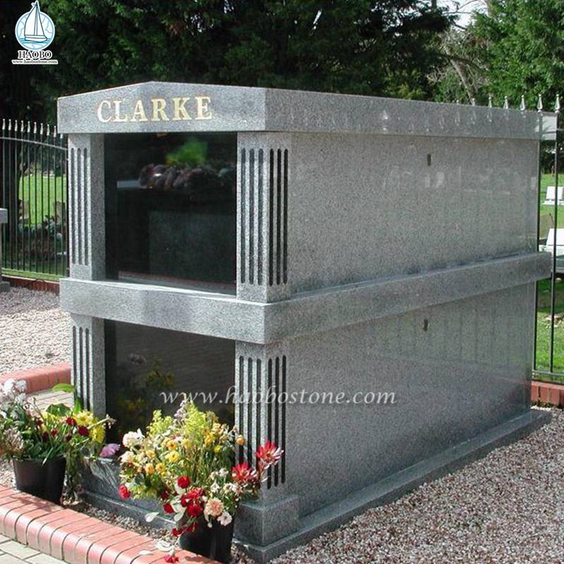Mausoleum Pribadi Pemakaman Granit 2 Crypts Berkualitas Tinggi
