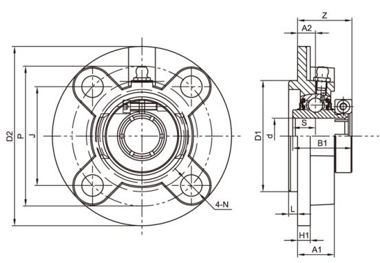 Unit Pemasangan Flange Stainless Steel SSUEFC210