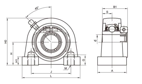 Tapped Base Pillow Block housing UEPA207