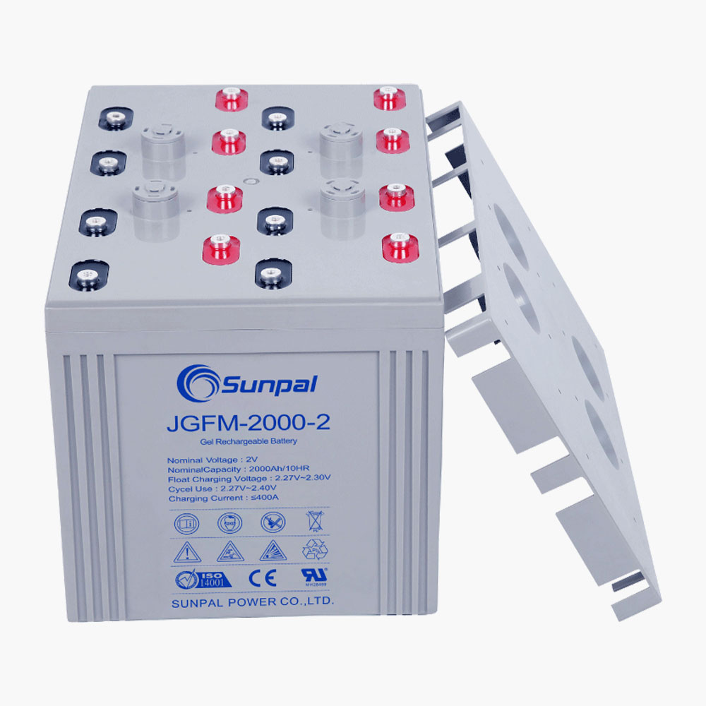 Sunpal 2V 2000Ah Perawatan Baterai Isi Ulang Gel Asam Timbal Gratis Untuk Sistem Penyimpanan Tenaga Surya
