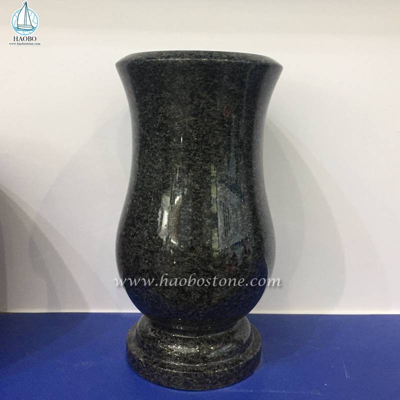 Penjualan Pabrik Aksesoris Batu Nisan Granit Hitam Vas Bunga
