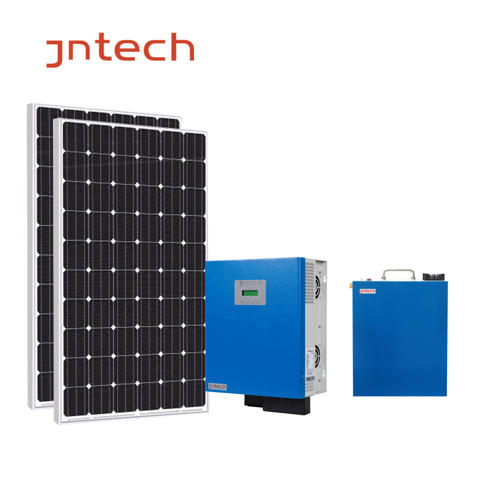 JNTECH Sistem Tenaga Surya Lengkap Rumah 5KW 3KW 1KW 2KW 4KW Off Grid Sistem Panel Tenaga Surya Hibrida
