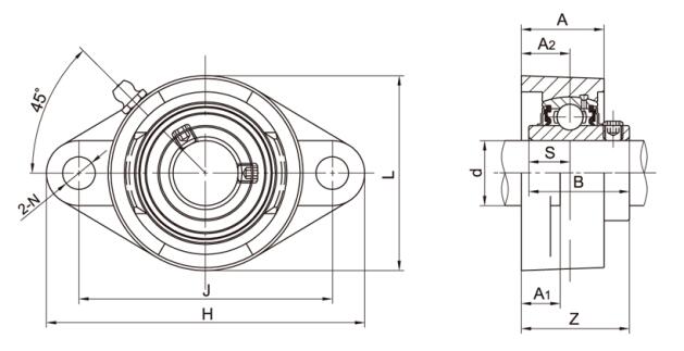 UCFT210 2-Baut Flange Mounted Bearings