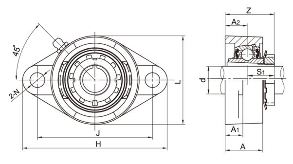 UKFL209 Flange Mounted Bearings