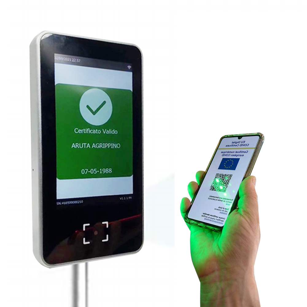 EU Digital Green Pass QR Code Scanner Kontrol Akses Kode Kesehatan HS-600
