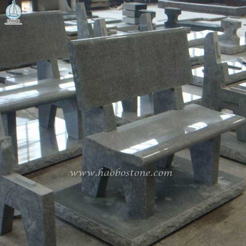 Bangku Monumen Pemakaman Desain Sederhana Granit Abu-abu
