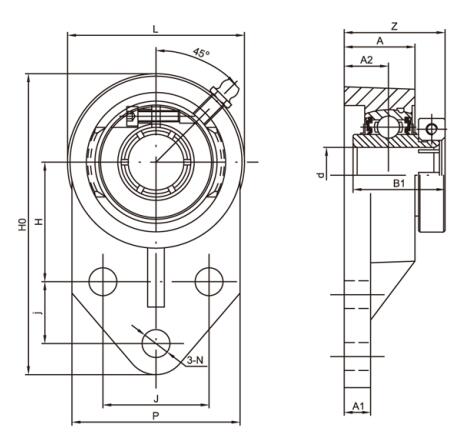 Unit Pemasangan Flange Stainless Steel SSUEFB206A