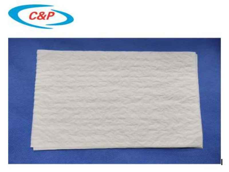 Sertifikat CE ISO 13485 Kualitas Tinggi 30 * 40 cm Kertas Handuk Tangan Putih Sekali Pakai Untuk Penggunaan Medis
