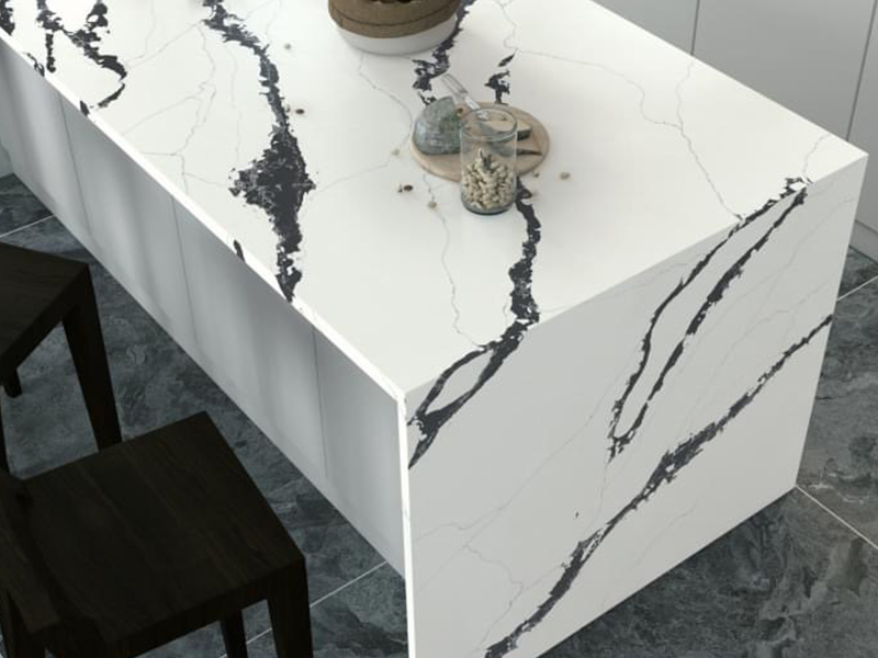 Panda White Marble Copy Quartz Slab Color untuk Rumah Anda
